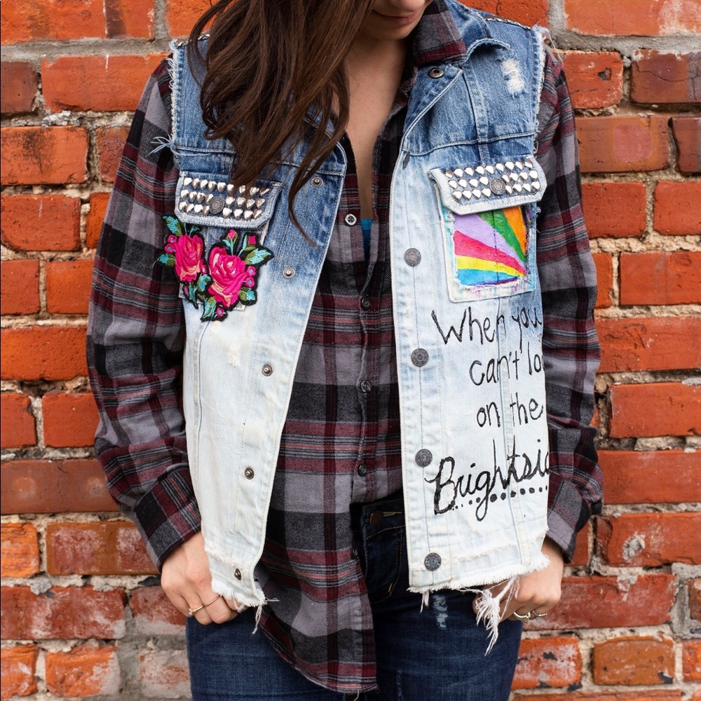 Hand Painted Jean Vest